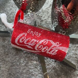 Rhinestone red Coca-Cola clutch crossbody